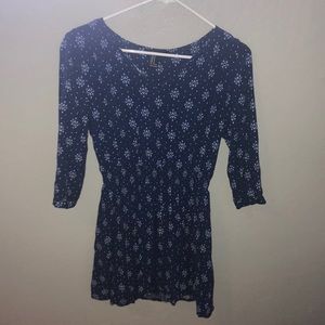 8/20 LAST DAY Blue long sleeve print dress
